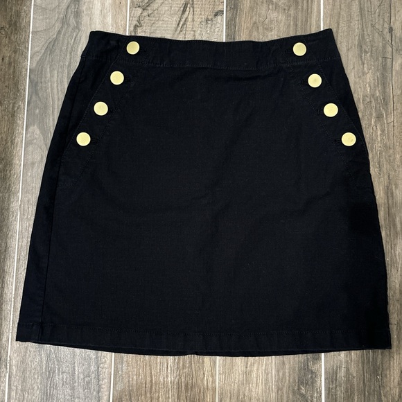 LOFT Dresses & Skirts - Loft black skirt with gold buttons